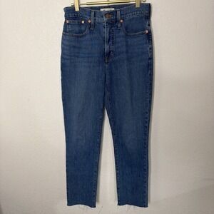 Madewell Jeans Womens Size 26 Blue The Perfect Vintage Raw Hem Everyday